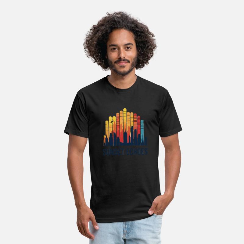 Sunset Echoes – Urban Skyline Soundwave Art