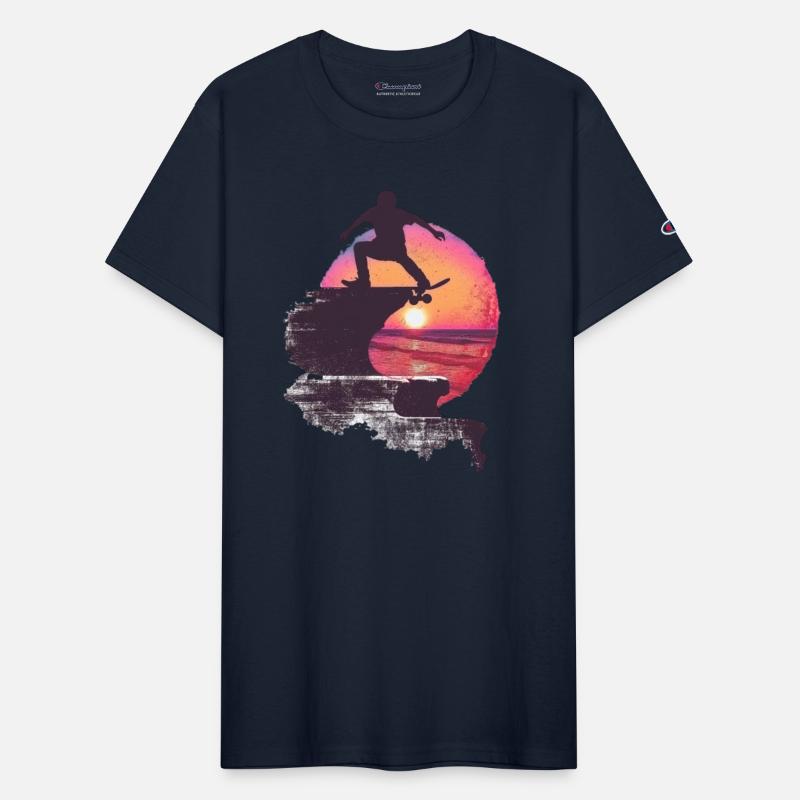 Sunset Skateboarder Silhouette Scene
