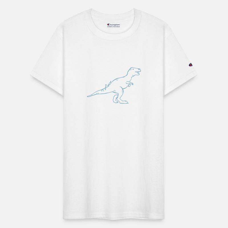 T Rex dinosaurs silhouettes with lettering LOVE