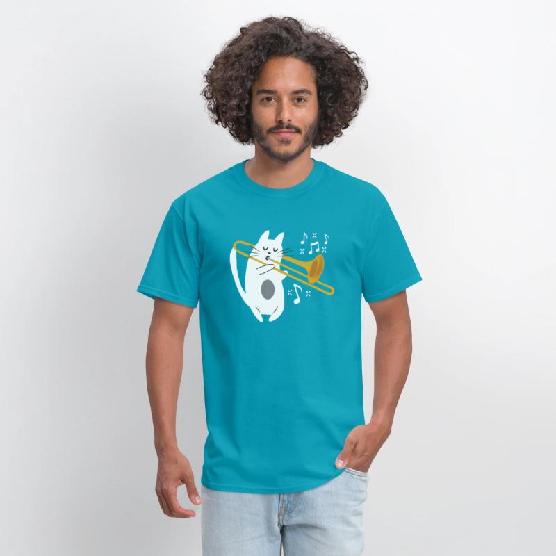 Trombonist Cat Trombone Player Music Lover