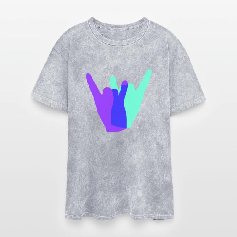 Two heavy metal hard rock horn finger hand gesture