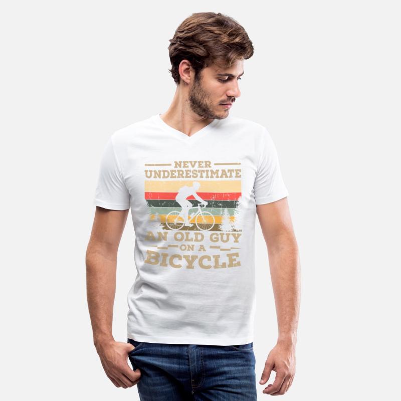Vintage Biker Old Guy On A Bicycle Biking