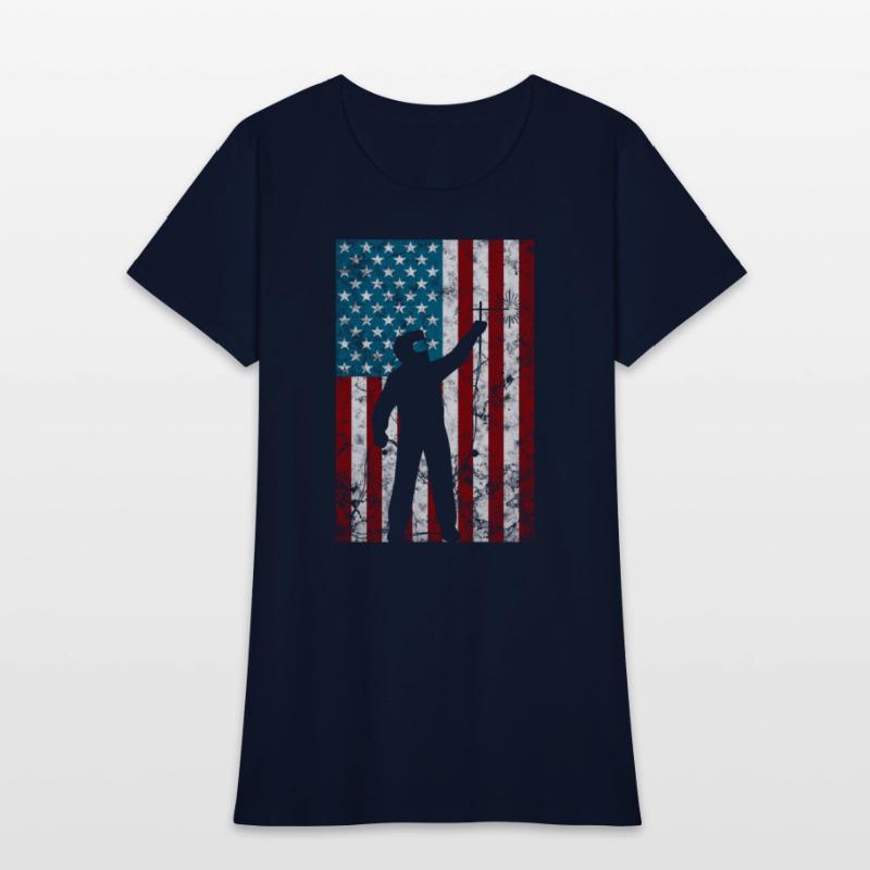 Welding Distressed Patriotic Welder American Flag