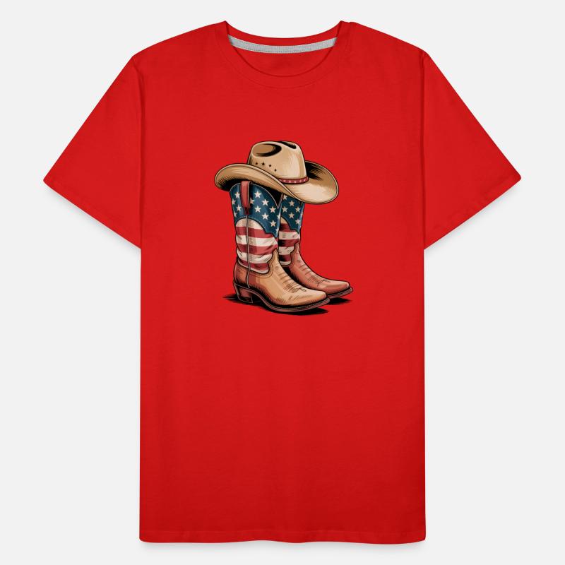 4th of July Cowboy Boots Watercolor