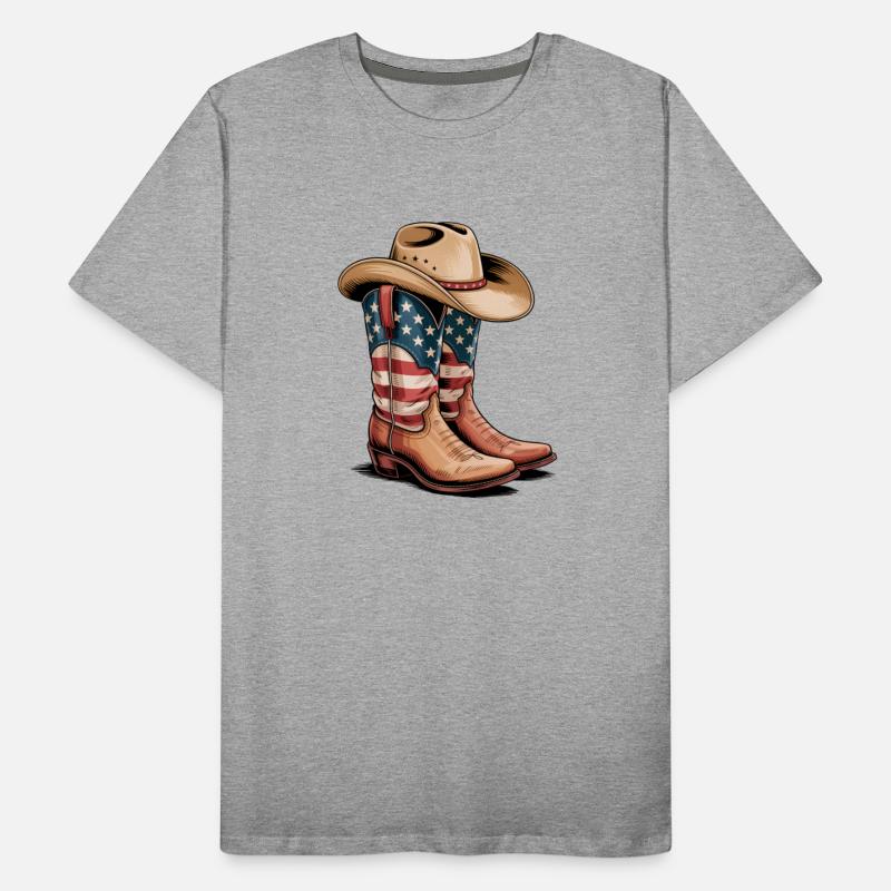 4th of July Cowboy Boots Watercolor