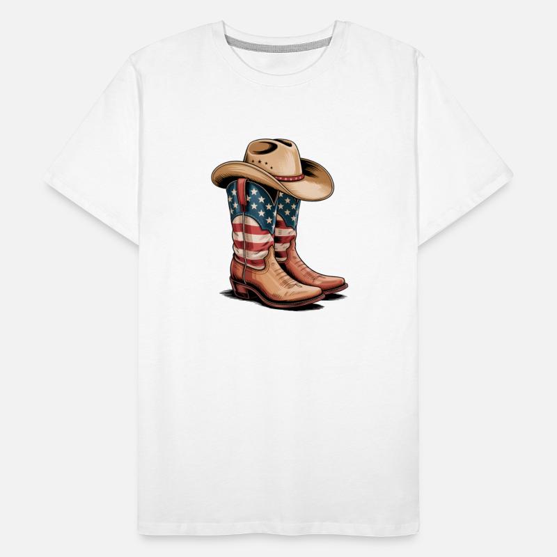 4th of July Cowboy Boots Watercolor