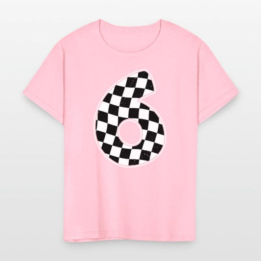 6th Birthday Checkered Number 6 Car Racing Flag