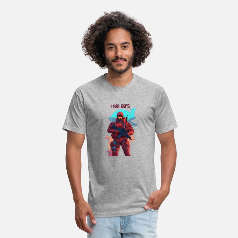 80 s anime style soldier with cyborg body