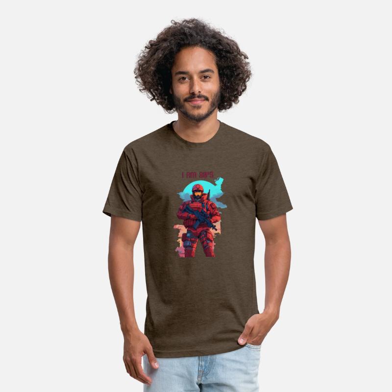 80 s anime style soldier with cyborg body