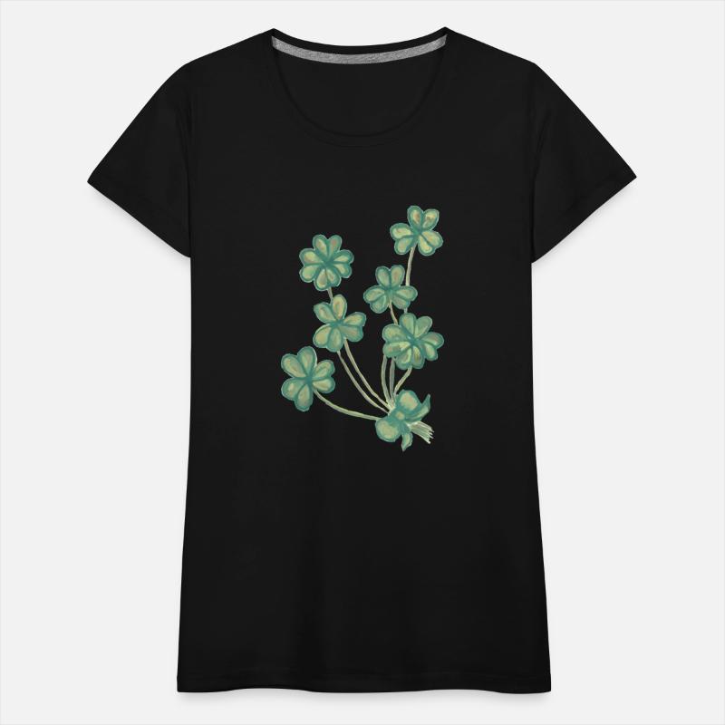 A collection of green watercolor clovers