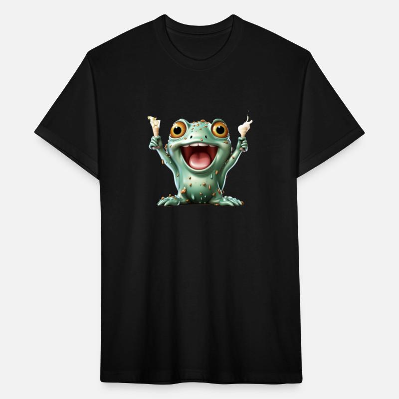 A kawaii style frog with a cheerful expression