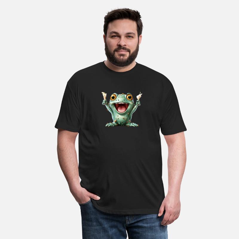 A kawaii style frog with a cheerful expression