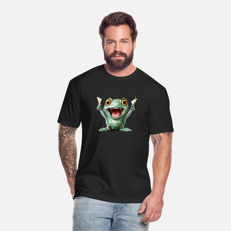 A kawaii style frog with a cheerful expression
