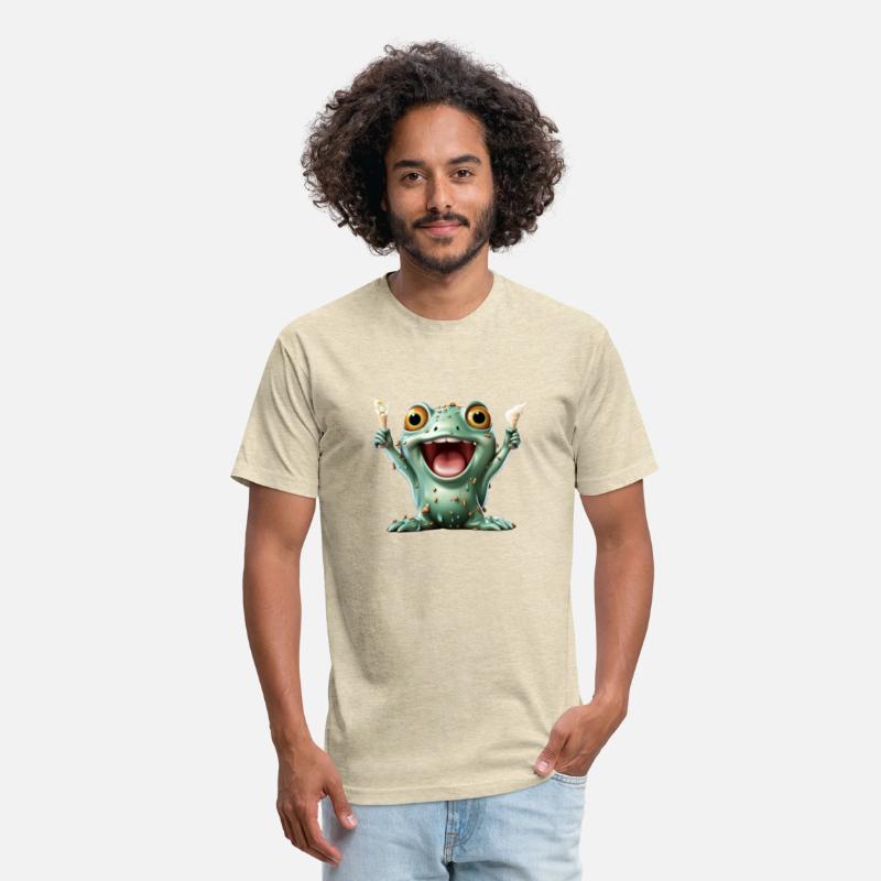 A kawaii style frog with a cheerful expression