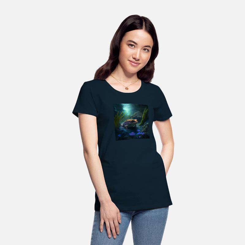 A toad in a creek the toad has blue glowing eyes