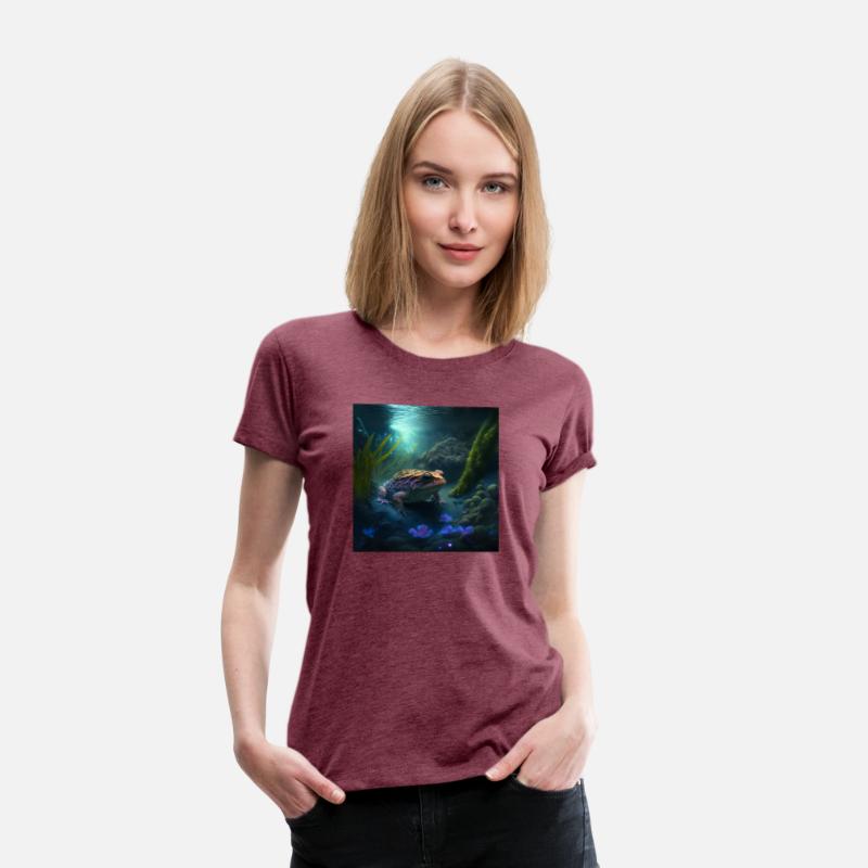 A toad in a creek the toad has blue glowing eyes