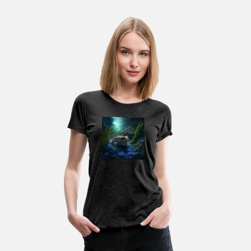 A toad in a creek the toad has blue glowing eyes