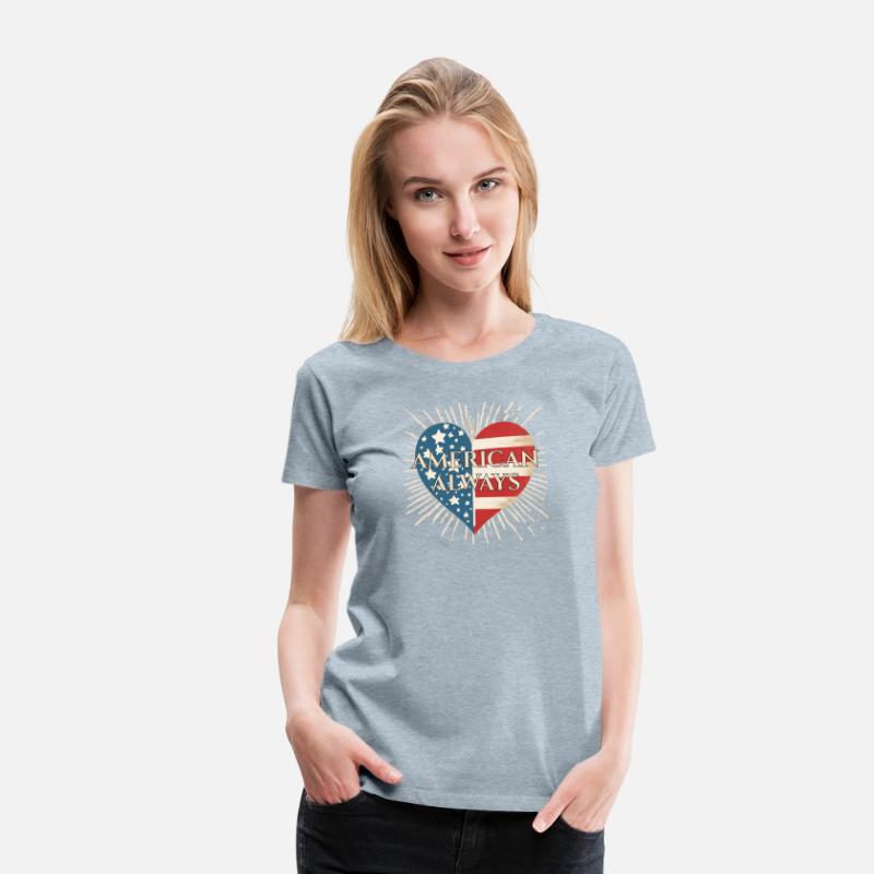 American Always Vintage Patriotic Heart Shirt