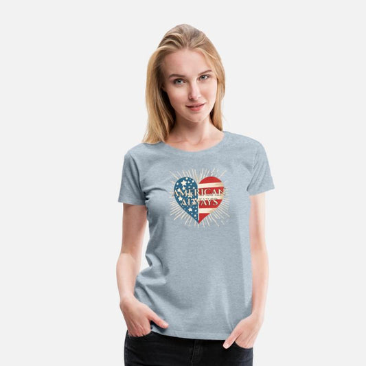 American Always Vintage Patriotic Heart Shirt