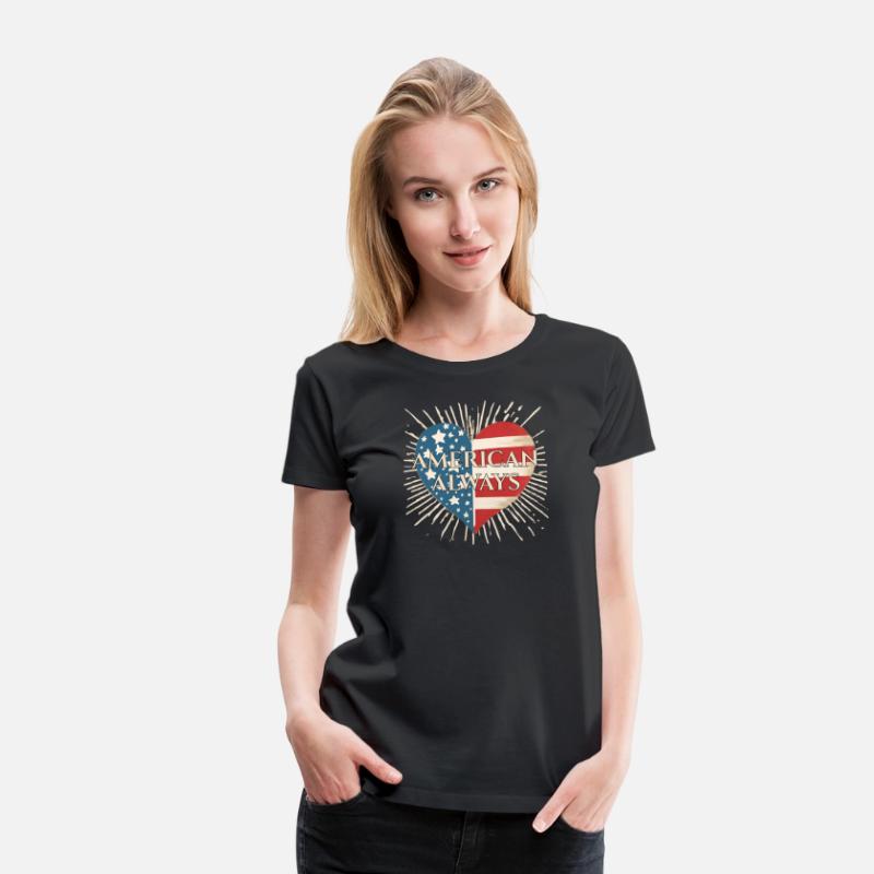 American Always Vintage Patriotic Heart Shirt