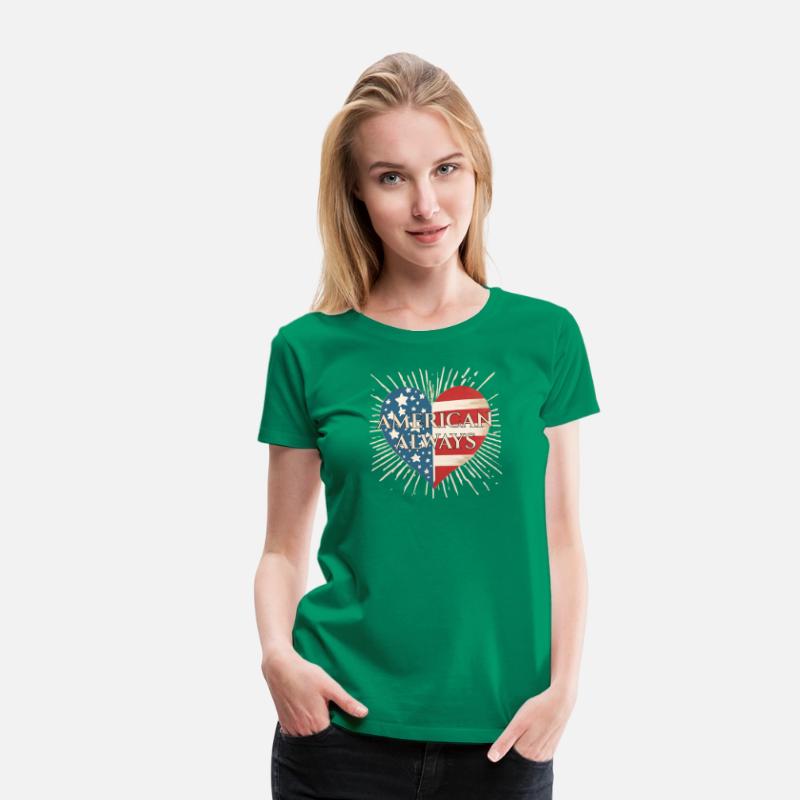 American Always Vintage Patriotic Heart Shirt
