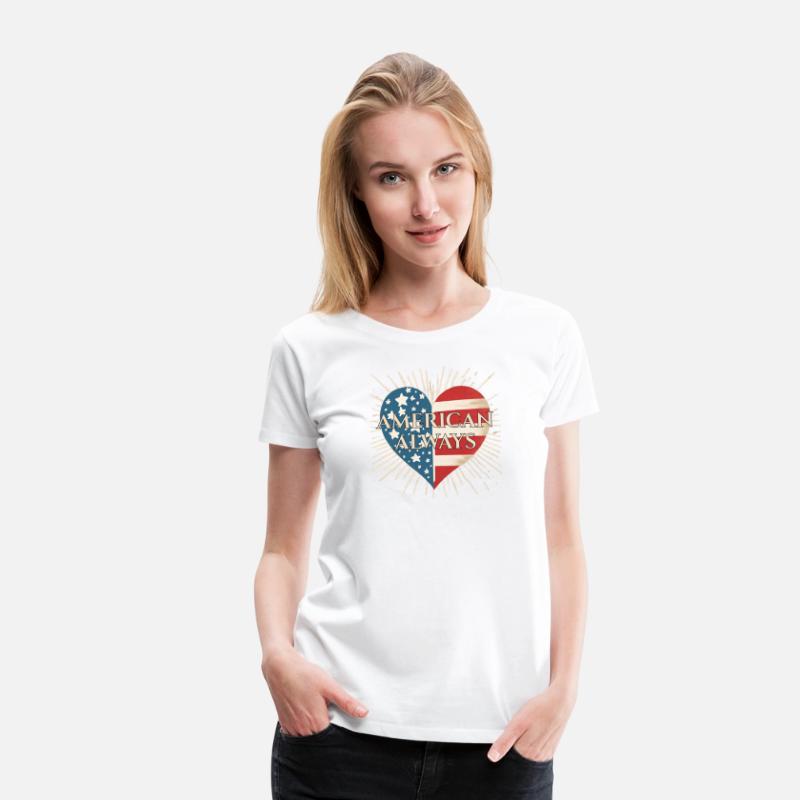 American Always Vintage Patriotic Heart Shirt