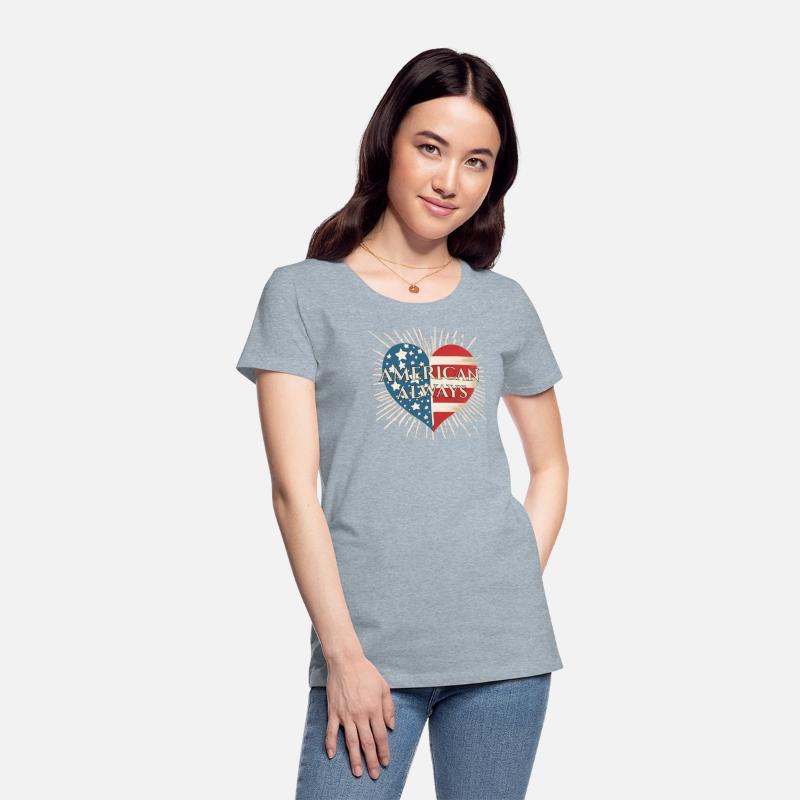 American Always Vintage Patriotic Heart Shirt