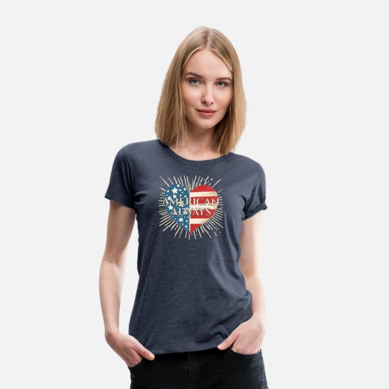 American Always Vintage Patriotic Heart Shirt