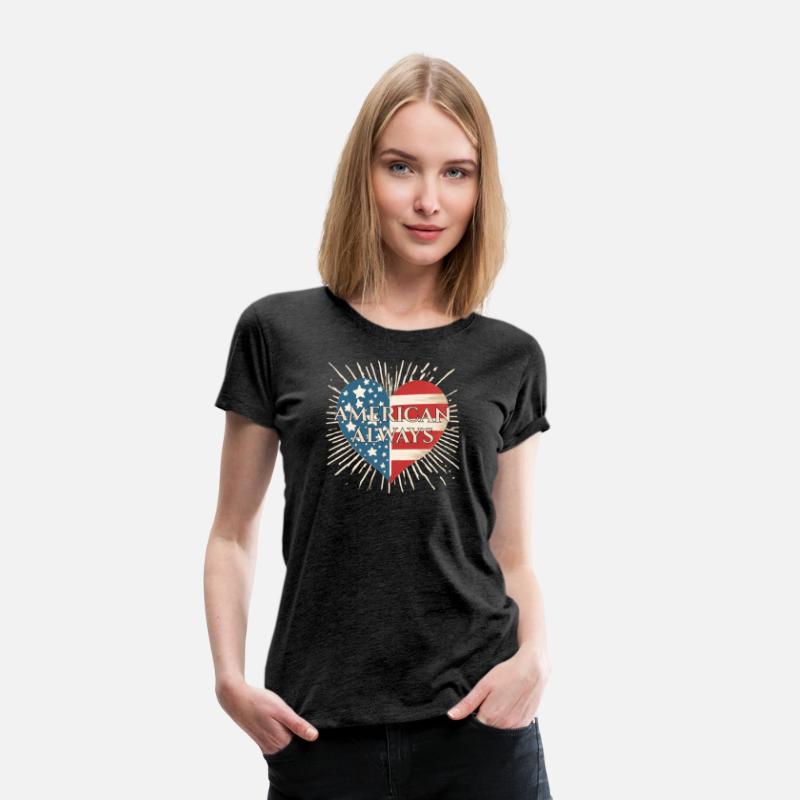 American Always Vintage Patriotic Heart Shirt