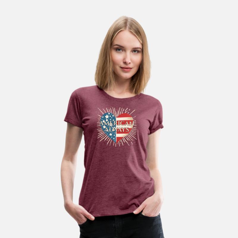 American Always Vintage Patriotic Heart Shirt