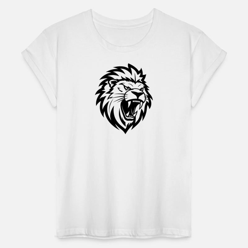 Angry Lion Head Tattoo Style Elegant Mane