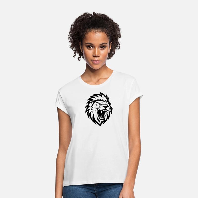 Angry Lion Head Tattoo Style Elegant Mane