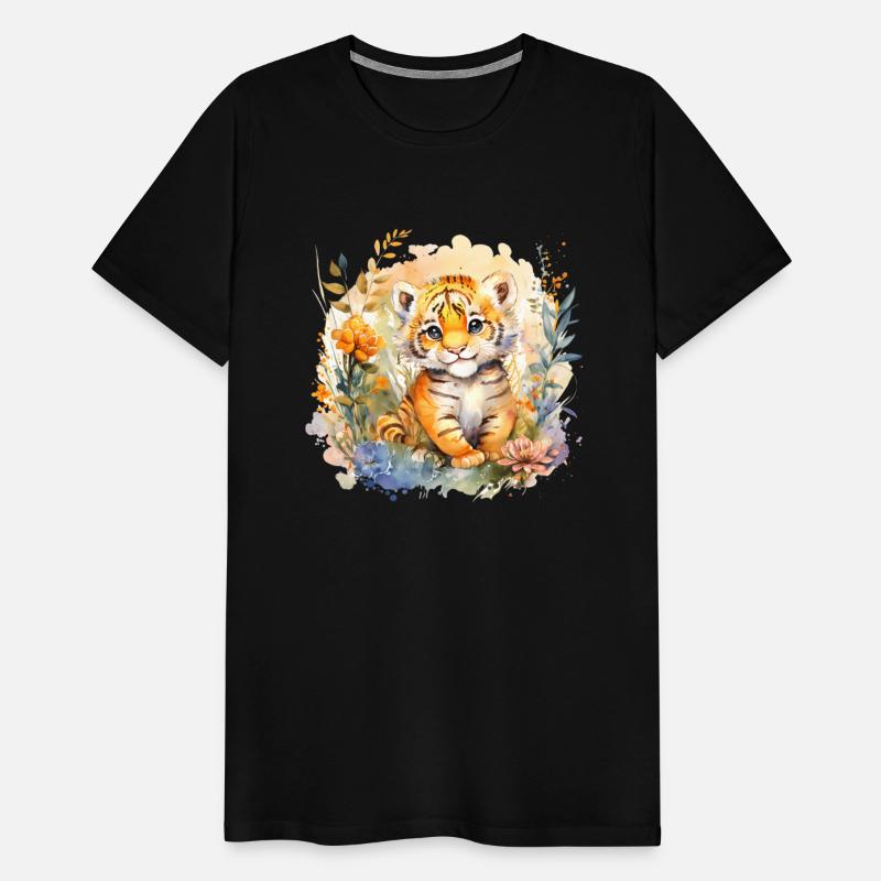 Baby Tiger Safari Animal Watercolor Floral