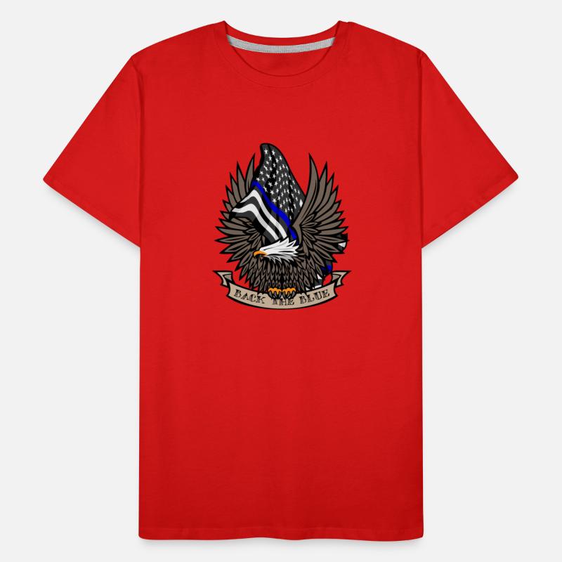 Back the Blue USA Police Blue Line Flag With Eagle