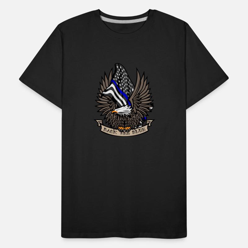 Back the Blue USA Police Blue Line Flag With Eagle