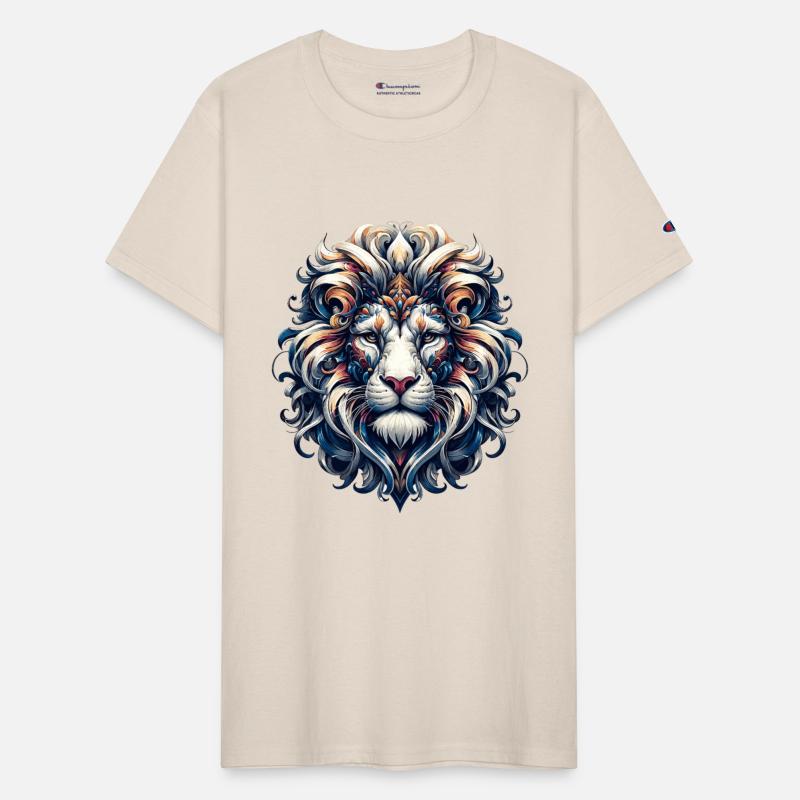 Baroque Lion Elegance: Swirling Mane Splendor