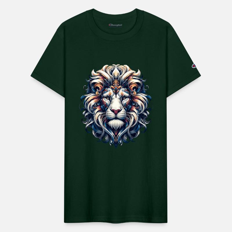 Baroque Lion Elegance: Swirling Mane Splendor