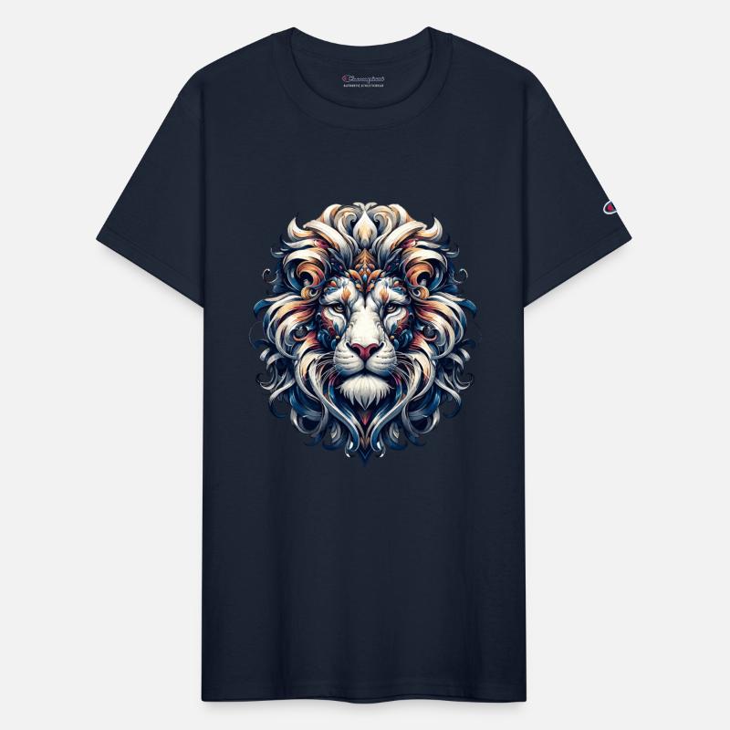 Baroque Lion Elegance: Swirling Mane Splendor