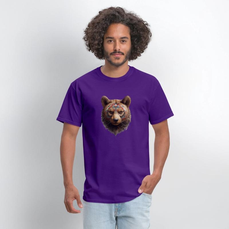 Bear face, animal, decorated