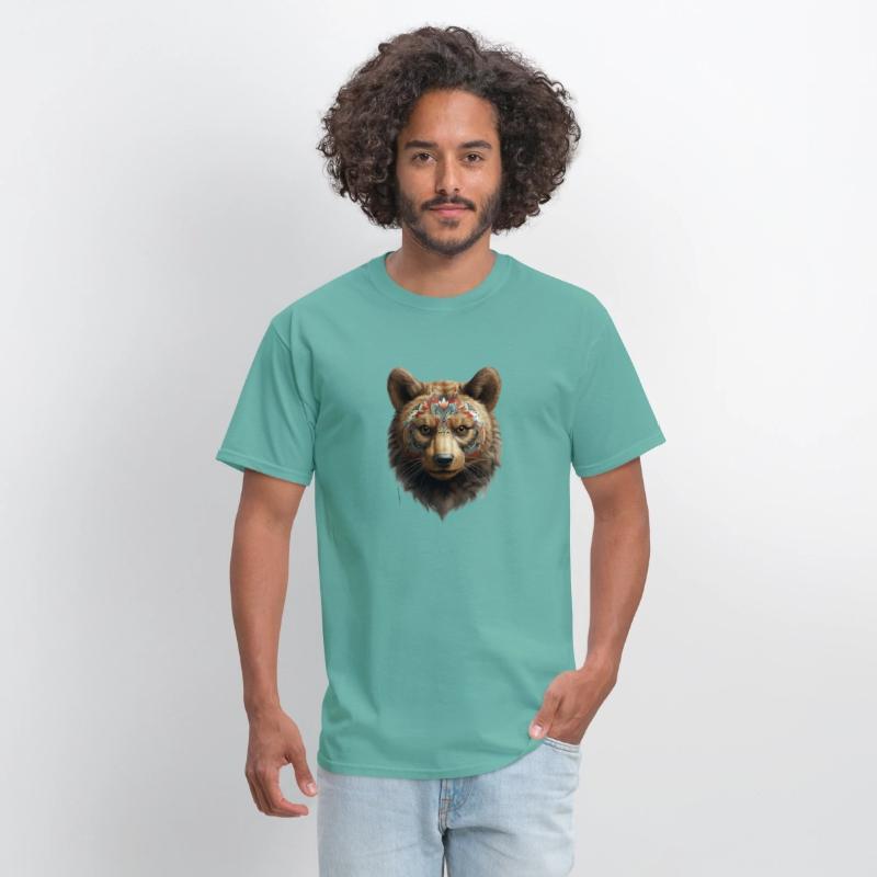 Bear face, animal, decorated