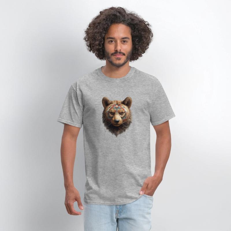 Bear face, animal, decorated