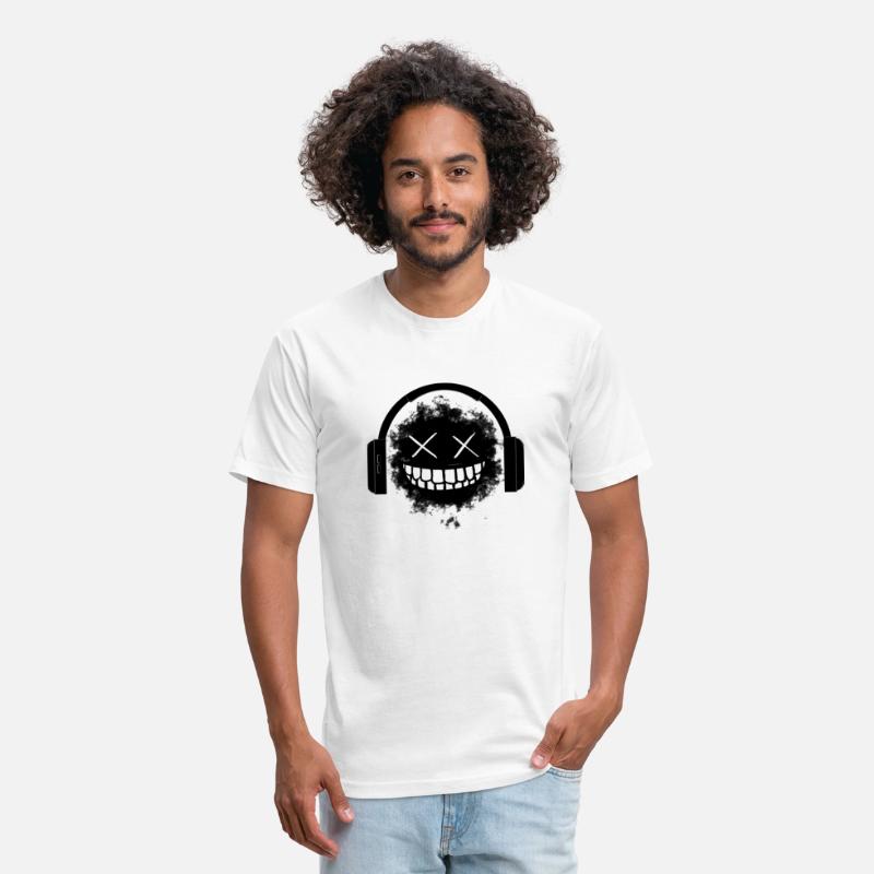 BLACK STICKER WITH A HEADPHONE AND INSANE SMILE