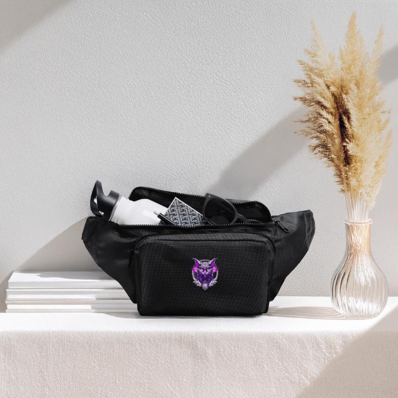 Black White purple Dragon Cat with wings the wizar