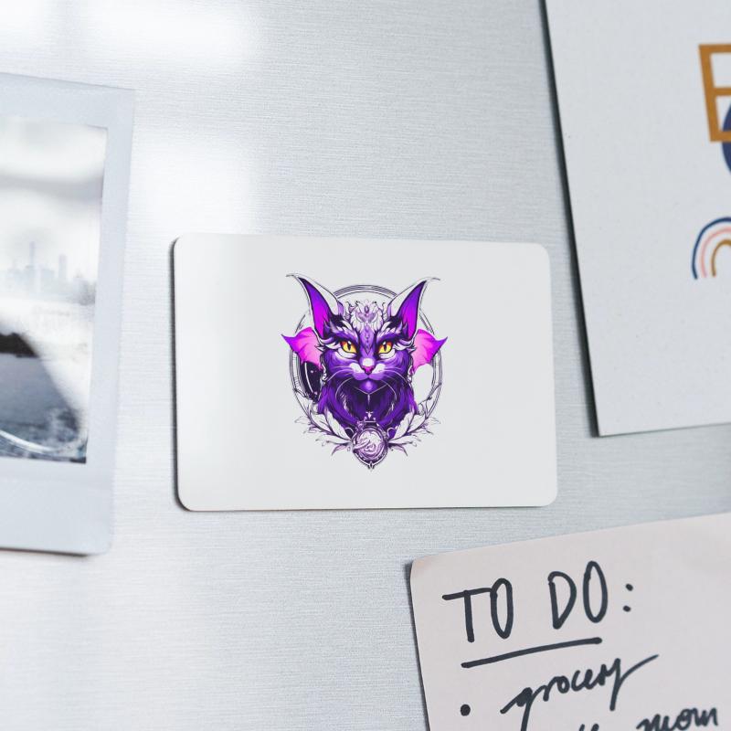 Black White purple Dragon Cat with wings the wizar