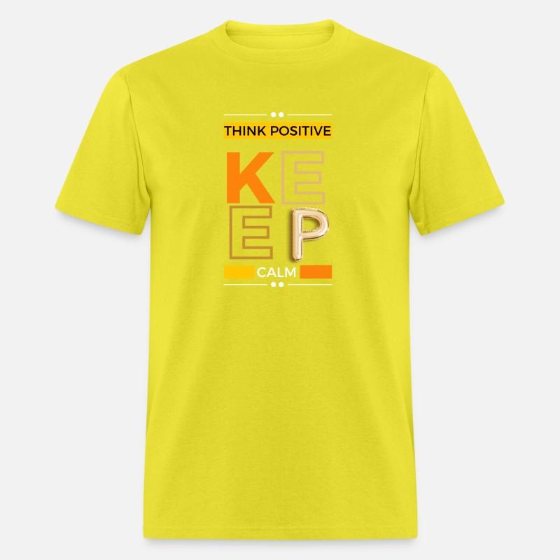 Black Yellow Great Things think positive keepcalm
