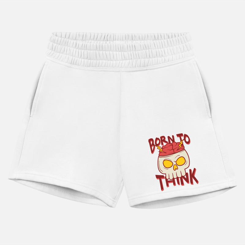 Born to Think Skull Illustration T Shirt Template