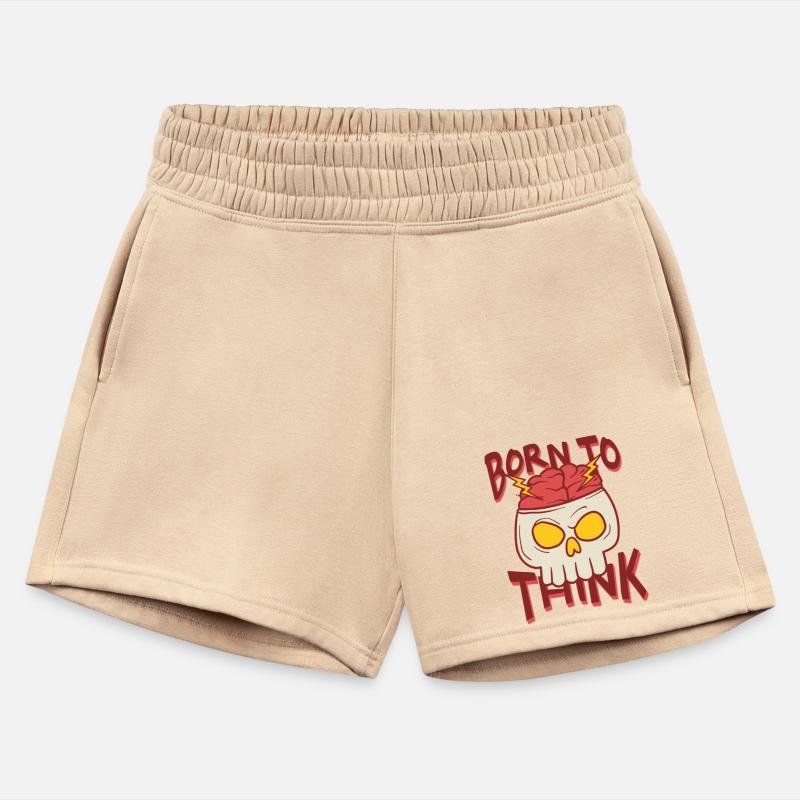 Born to Think Skull Illustration T Shirt Template