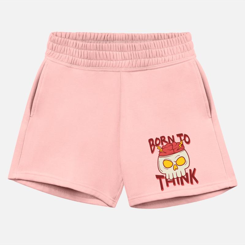 Born to Think Skull Illustration T Shirt Template