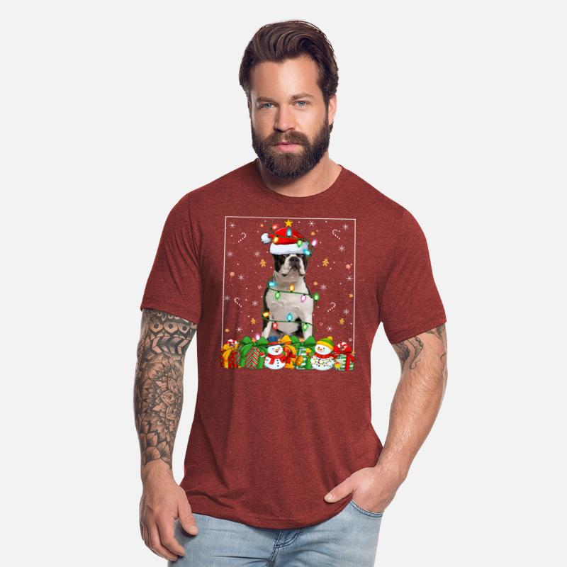 Boston Terrier Dog Christmas Lights