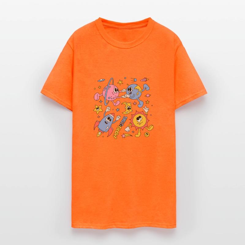Solar System Planets Moon Sun Saturn Cute Groovy
